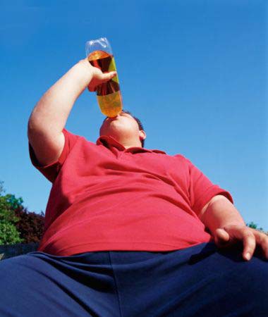 obese drinking